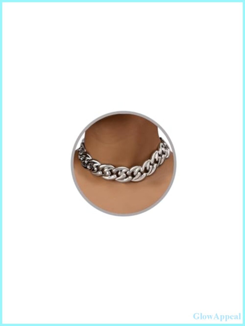 Chunky Cuban Chain Choker Necklace Alloy Hip Hop Jewelry for Women Trendy